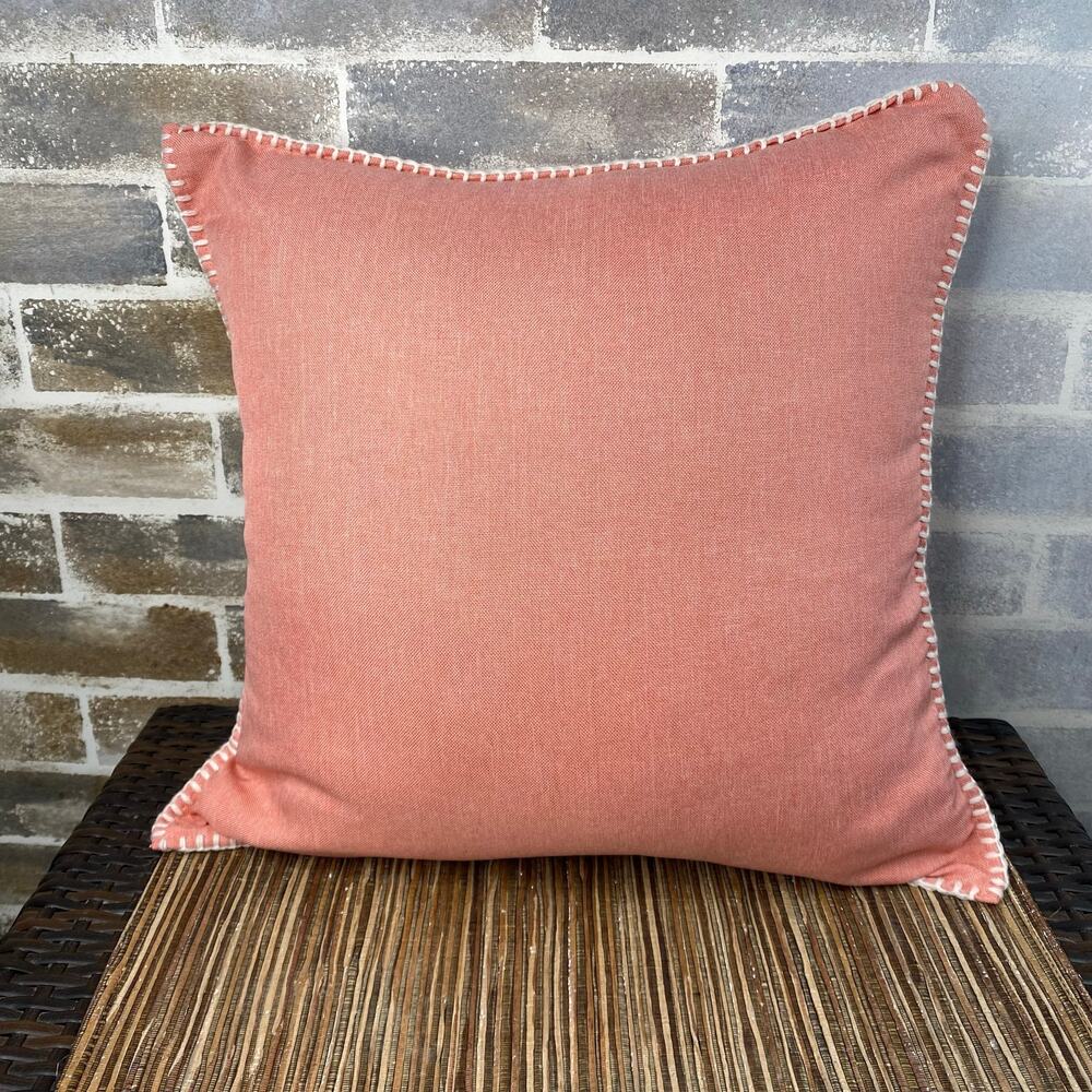 Set of 2 Peach Colored Throw Pillow Covers 20" x 20" Sofa Decor Zipper Closure